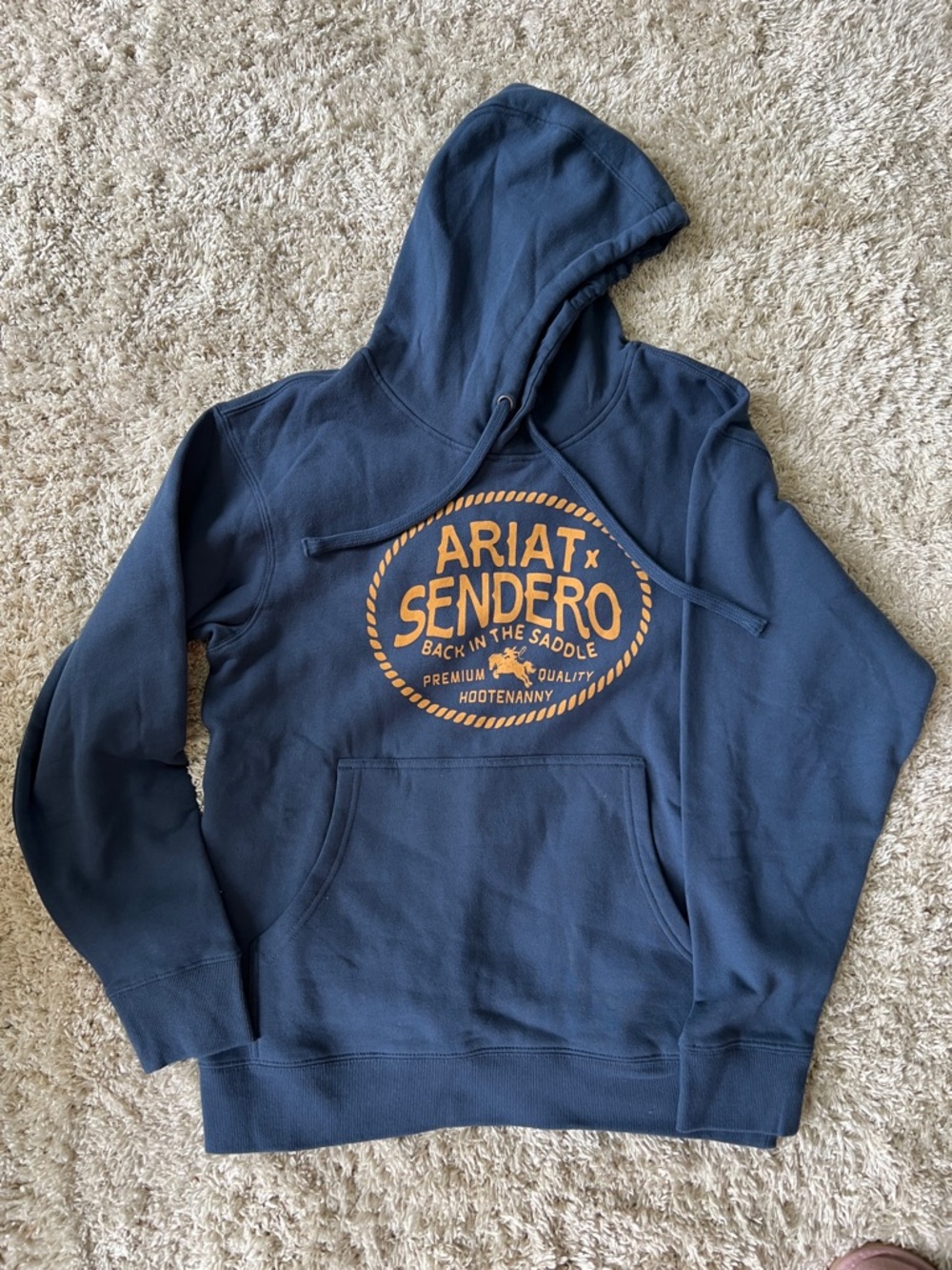 Ariat x Sendero NWT Navy BACK IN THE SADDLE Sweatshirt Hoodie “In Cahoots” Small